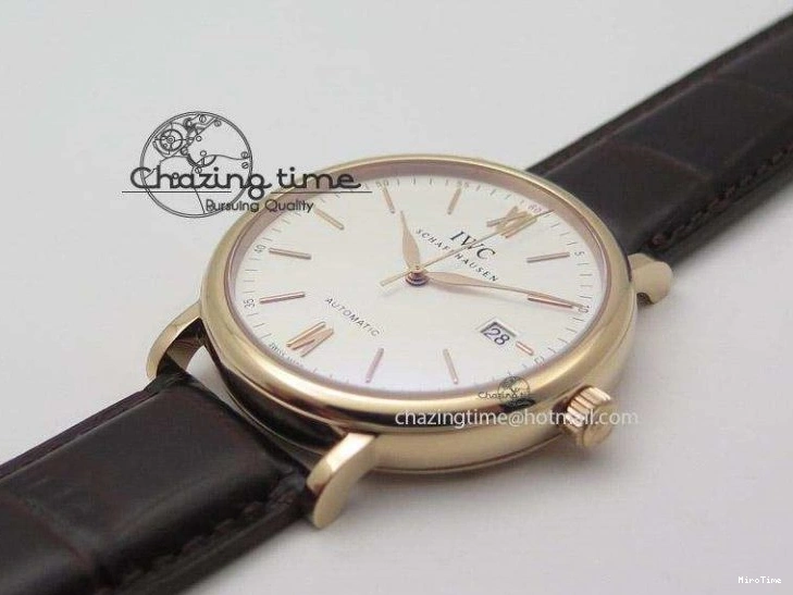 MIROTIME 0220 Modern Portofino SCHAFFHAUSEN RG MKF 1:1 V2 Best Edition White Dial On Brown Leather Strap A 7344